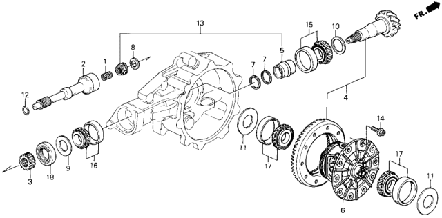 1993 Acura Legend 2 Door LS KA 6MT MT Differential Gear Diagram