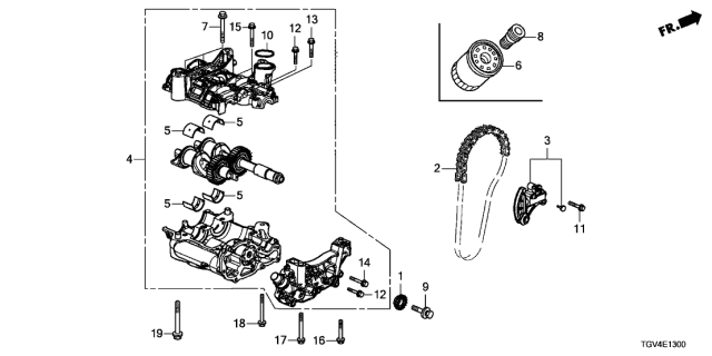 2021 Acura TLX Pump Assembly , Oil Diagram for 15100-6B2-A02