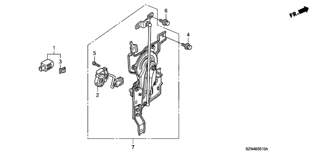 2012 Acura ZDX Motor Assembly, Power Tailgate (Service Part) Diagram for 74961-SZN-305