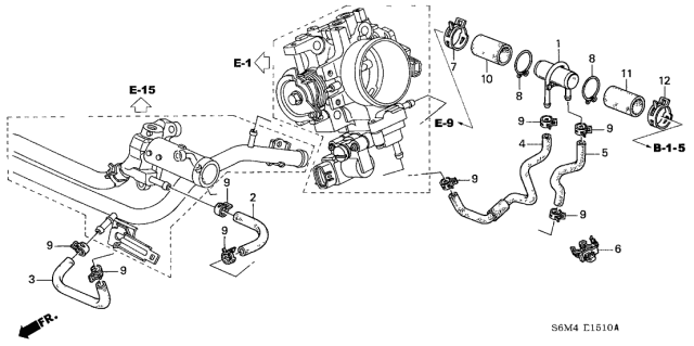 2003 Acura RSX Cooling System Misc/Engine Coolant Hose Diagram for 19508-PNA-000