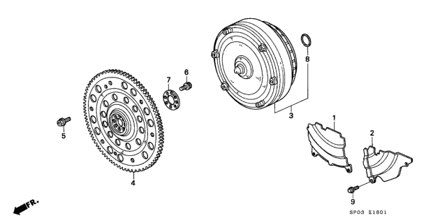 1994 Acura Legend 4 Door L (MOQUETTE) KA 4AT AT Torque Converter Diagram