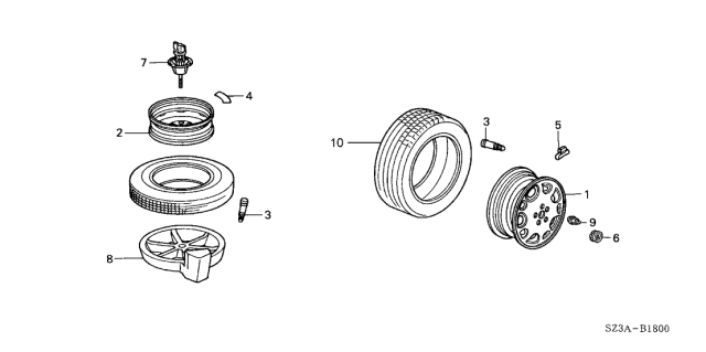 2004 Acura RL Wheel Disk Diagram