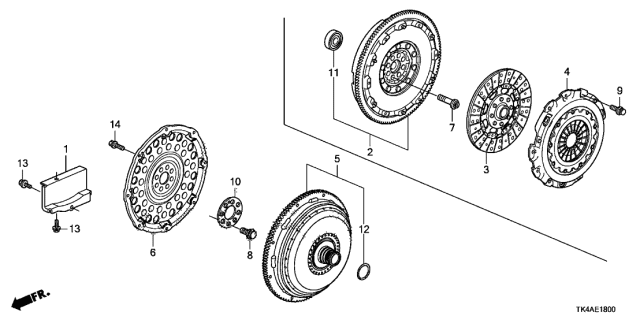 2013 Acura TL 4 Door TECH KA 6AT Clutch - Torque Converter Diagram