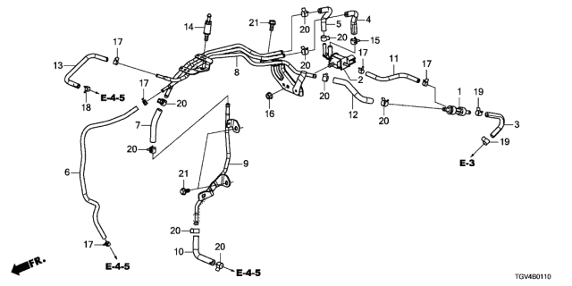 2021 Acura TLX Tube, Air Bypass Valve Solenoid (G) Diagram for 36190-RPY-G00