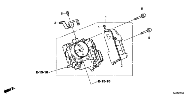 2020 Acura TLX Cover, Throttle Body Diagram for 16405-5A2-A03