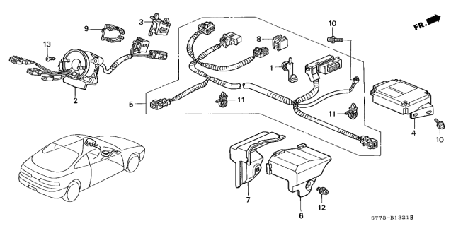 1997 Acura Integra Harness, Main Diagram for 77961-ST7-A90