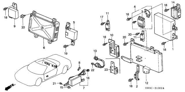 2005 Acura NSX Engine Control Module Diagram for 37820-PBY-A23
