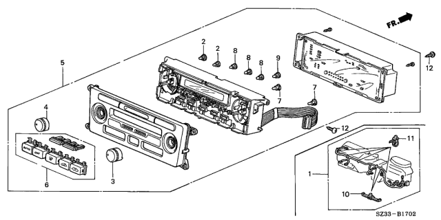 2000 Acura RL 4 Door RL KA 4AT Heater Control Diagram