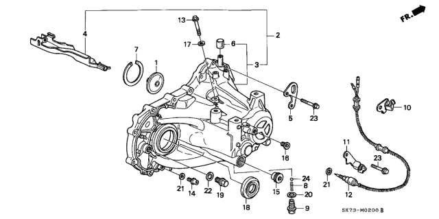 1993 Acura Integra Case,Transmission Diagram for 21200-PS1-S00