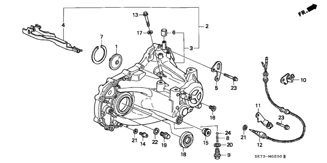 1990 Acura Integra MT Transmission Housing Diagram