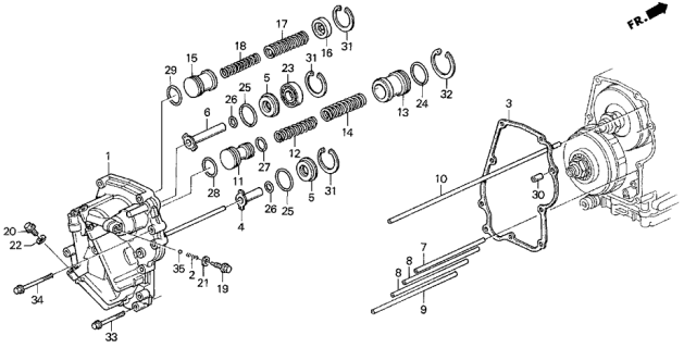 1994 Acura Vigor Pipe, Low Clutch Diagram for 22741-PN1-000