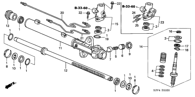 2001 Acura MDX P.S. Gear Box Components Diagram