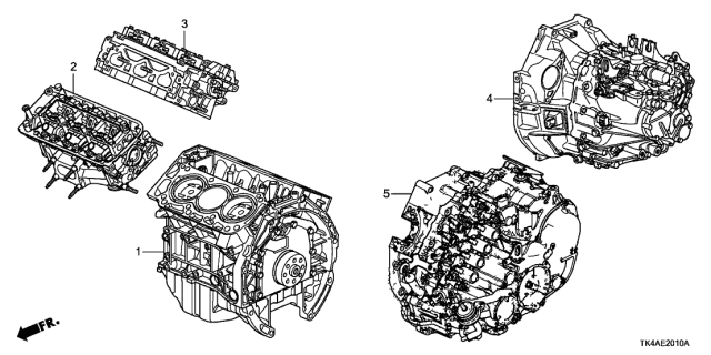 2013 Acura TL 4 Door TECH (SHAWD) KA 6MT Engine Assy. - Transmission Assy. Diagram