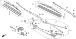 Diagram for 1997 Acura CL Wiper Blade - 76620-SM4-A01