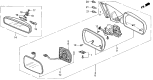 Diagram for 1995 Acura Legend Mirror Actuator - 76210-SP0-A01