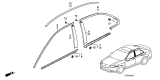 Diagram for Acura TSX Door Moldings - 72950-TL0-003