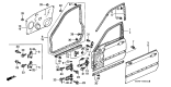 Diagram for 1997 Acura RL Door Hinge - 67410-S3Y-003ZZ