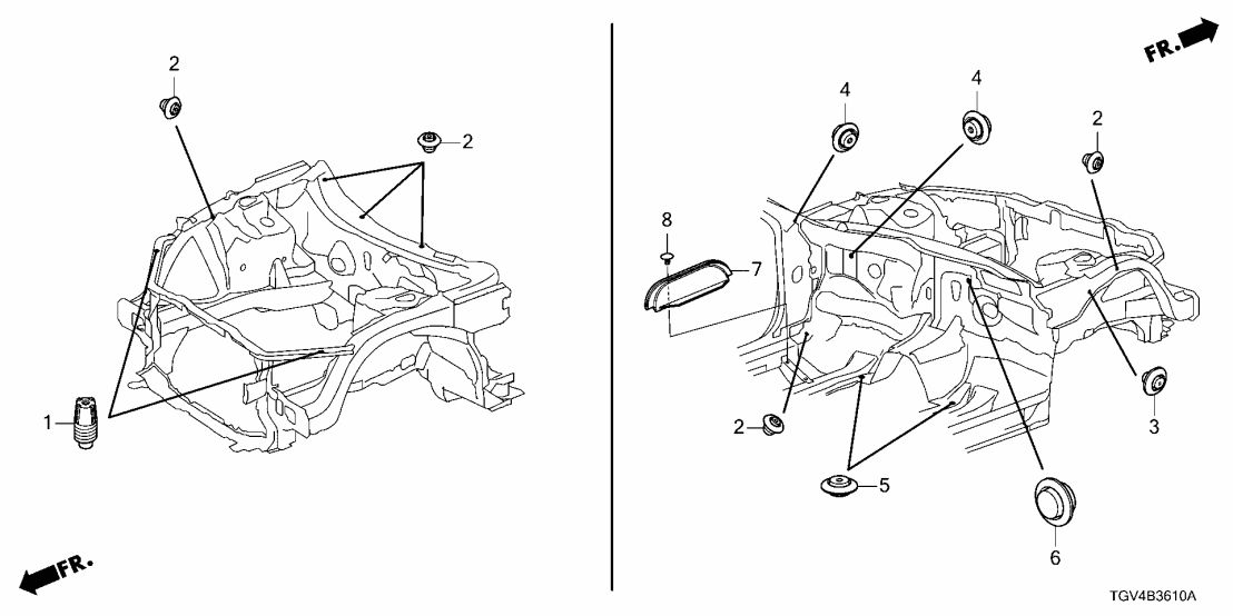Acura 74617-TGV-A00 INSULATOR, FR. SILL 74617-TGV-A00 Acura INSULATOR, FR. SILL