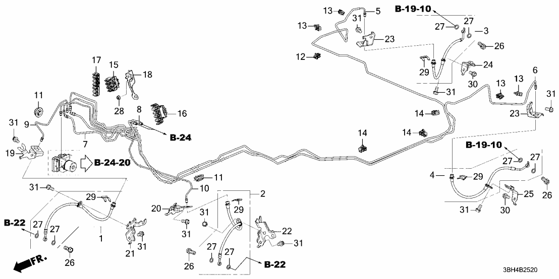 46396-T5R-A01 Acura CLIP, BRAKE PIPE