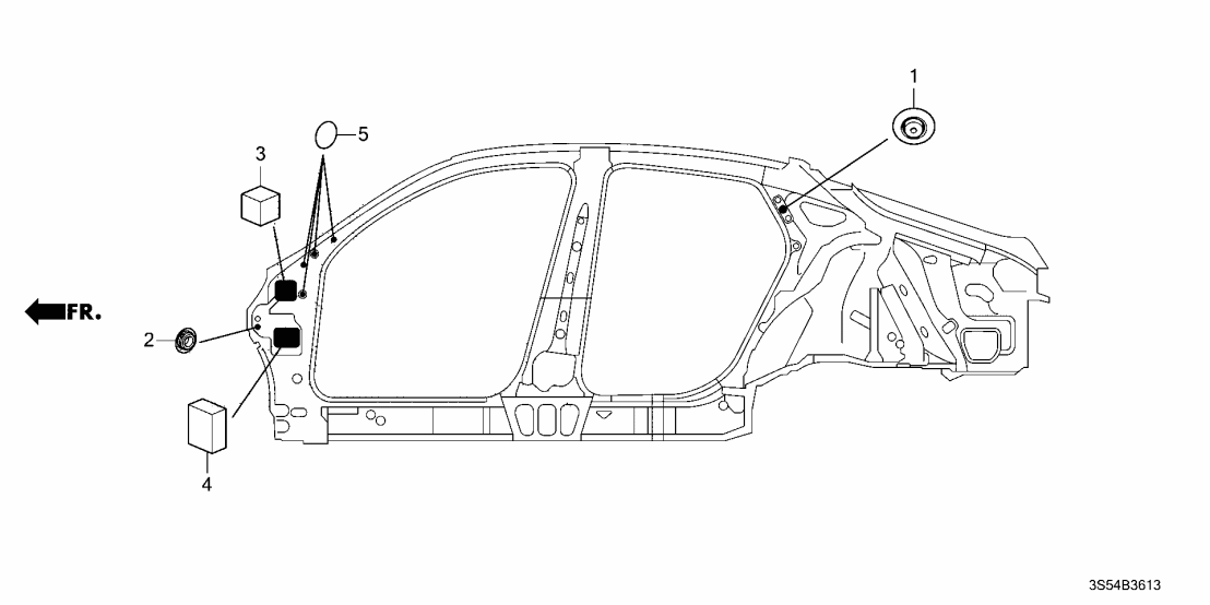 91616-T70-H00 Acura Block, Front Pillar