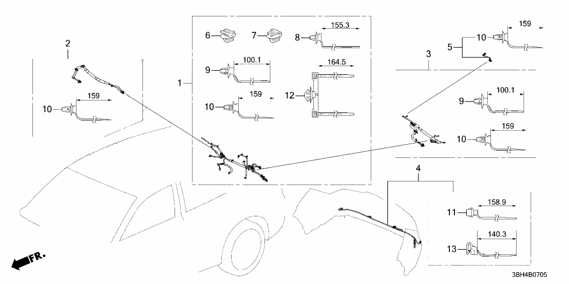 32109-3BH-A00 Acura HARN, TAILGATE