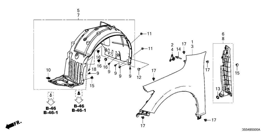 Acura 60260-31M-A00ZZ Panel, Left Front Fender 60260-31M-A00ZZ Acura Panel, Left Front Fender