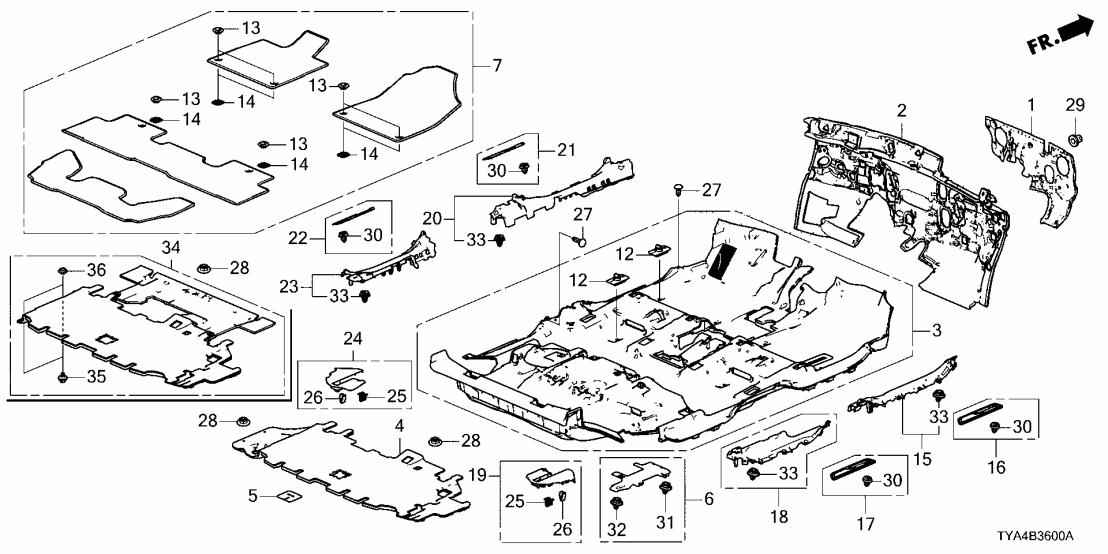 83303-TYA-A02ZA Acura LNG, RR. *NH900L*