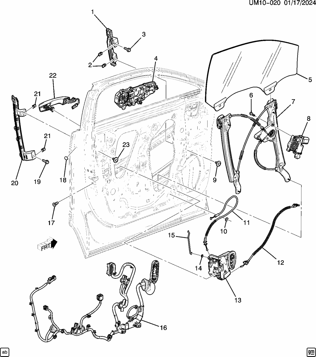 85850409 Acura MTR, R. FR. WNDW REG