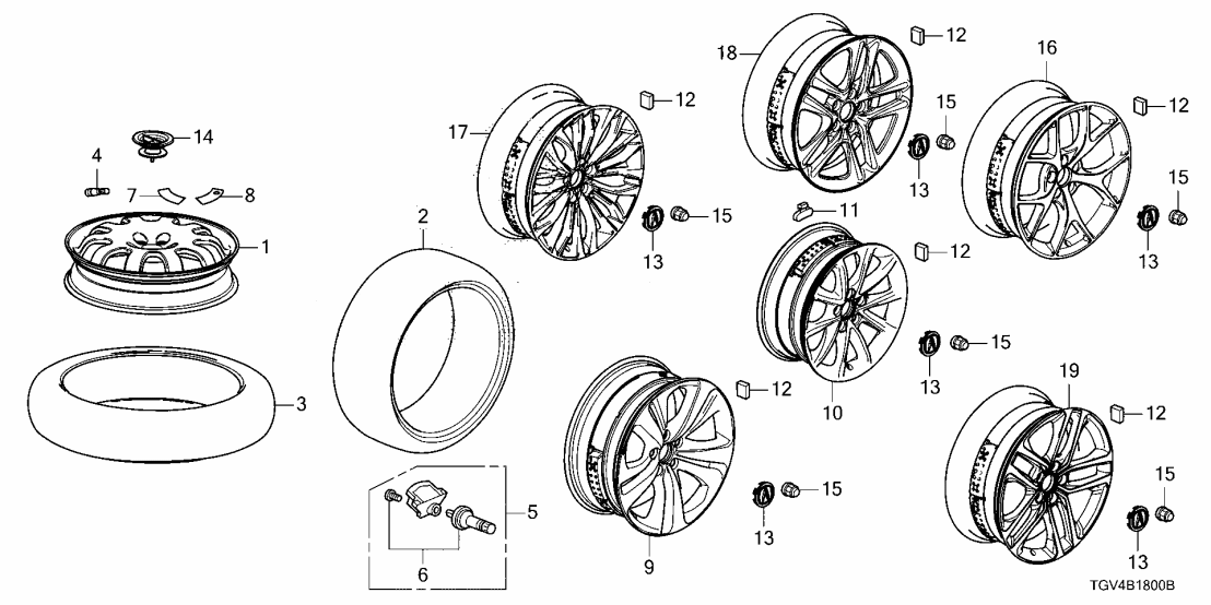 42800-TGZ-A70 Acura WHEEL ASSY. (20X9J)