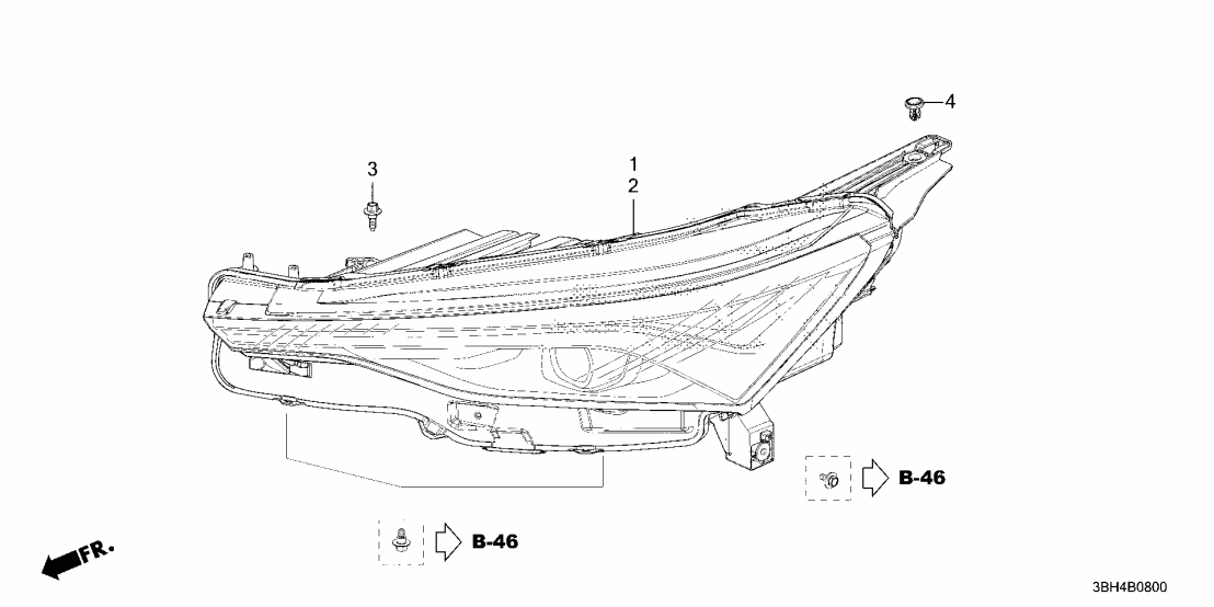 33100-3BH-A01 Acura HEADLIGHT ASSY., R.