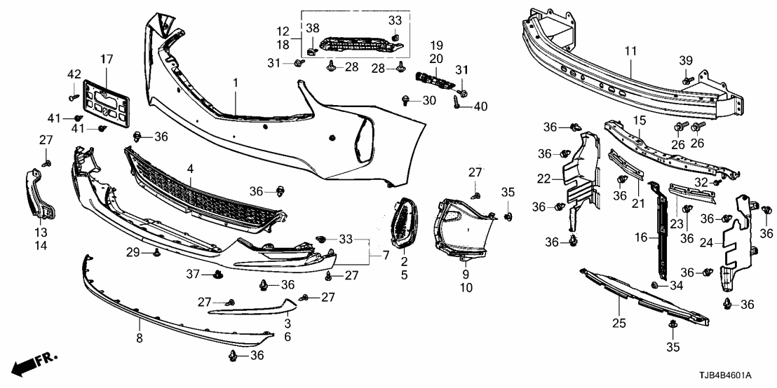 Acura 71103-TJB-A60 Garnish, Right Front 71103-TJB-A60 Acura Garnish, Right Front