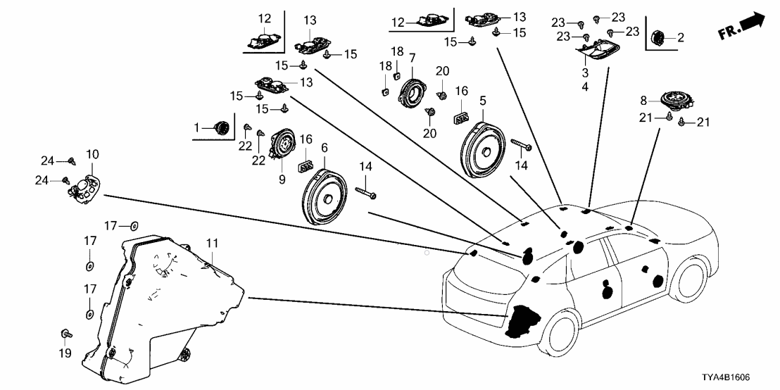 8A430-TYA-A61 Acura SPKR ASSY. (9CM)