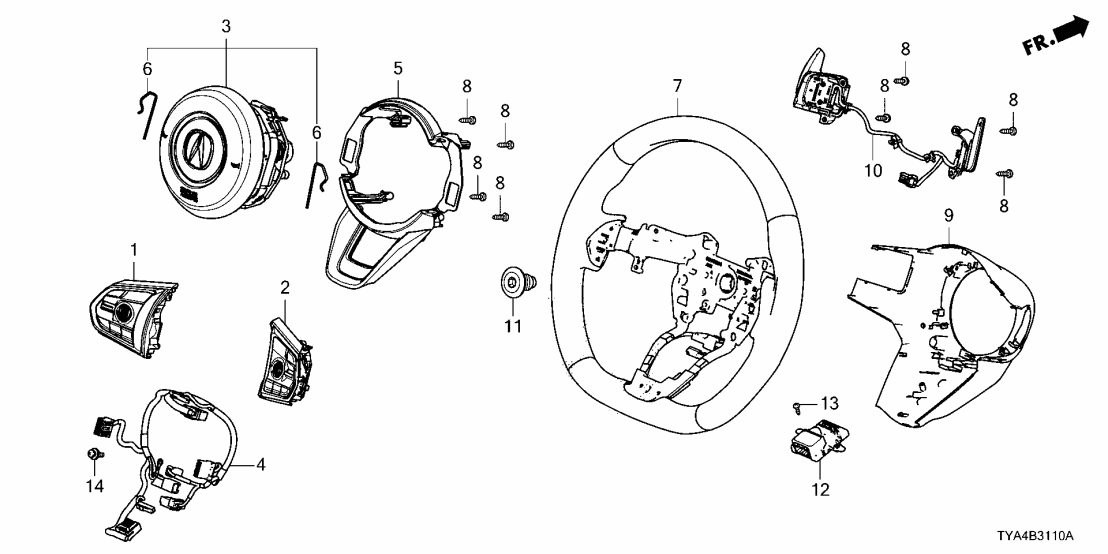 78501-TGV-A12ZB Acura GARN ASSY. *NH900L*