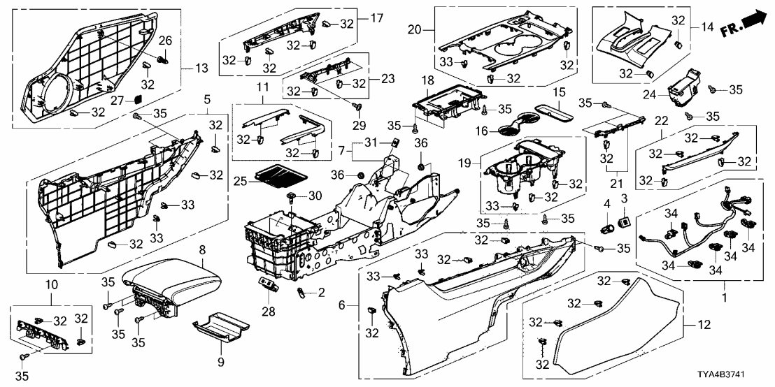 83438-TYA-A42ZA Acura CUPHOLDER *NH900L*
