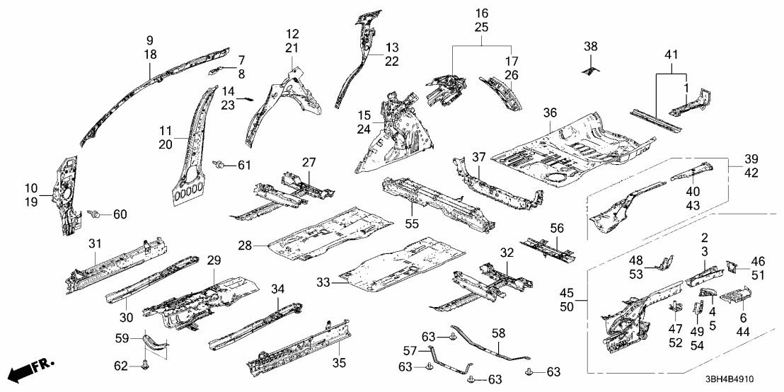 04656-3BH-A00ZZ Acura OUTRIGGER SET, R.