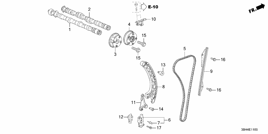 Acura 14120-6NA-A00 CAMSHAFT, EX. 14120-6NA-A00 Acura CAMSHAFT, EX.