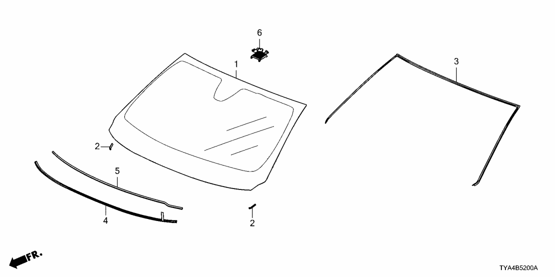 73111-TYA-A41 Acura GLASS SET, FR.
