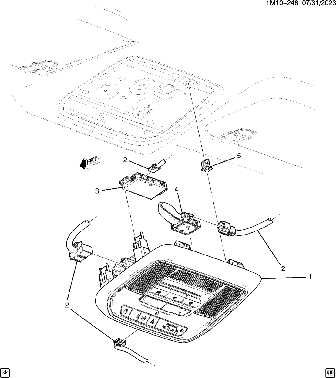 85725069 Acura CONSOLE, ROOF *103H*