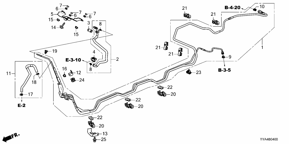 16050-TYA-A02 Acura SET, FUEL PIPE ASSY.