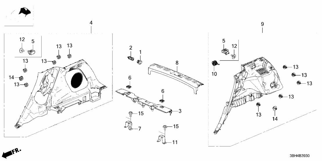 84602-3BH-A11ZA Acura LINING, R. *NH900L*