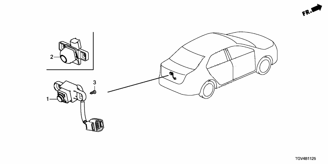 Acura 39530-TGV-A11 CAMERA, REARVIEW 39530-TGV-A11 Acura CAMERA, REARVIEW