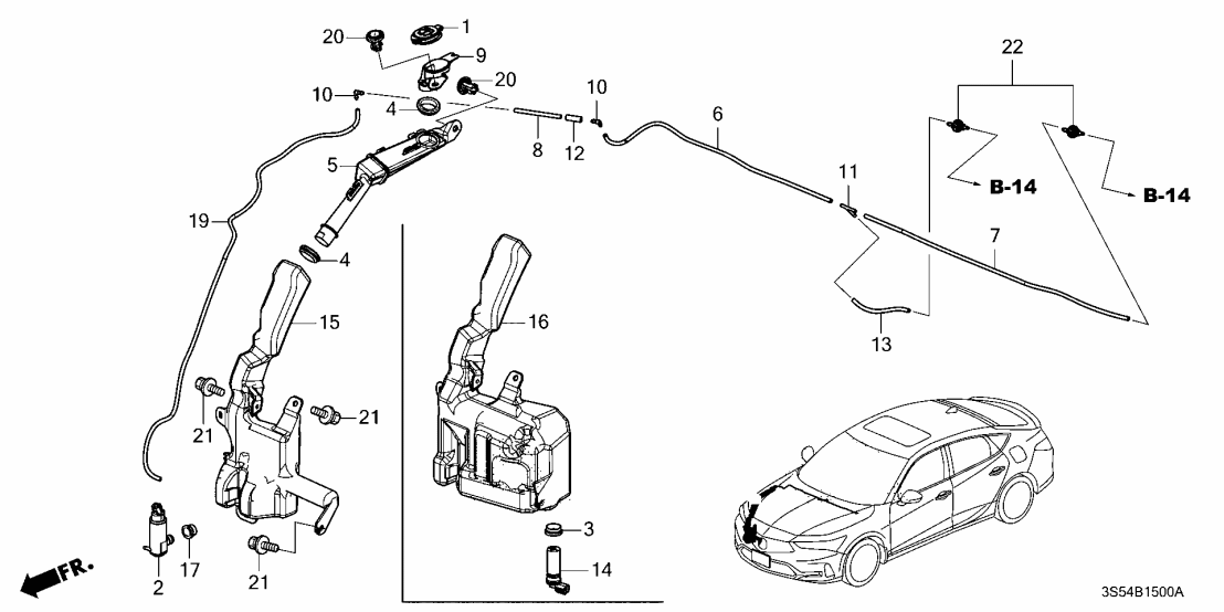 06768-T20-305 Acura KIT, WASHER TUBE
