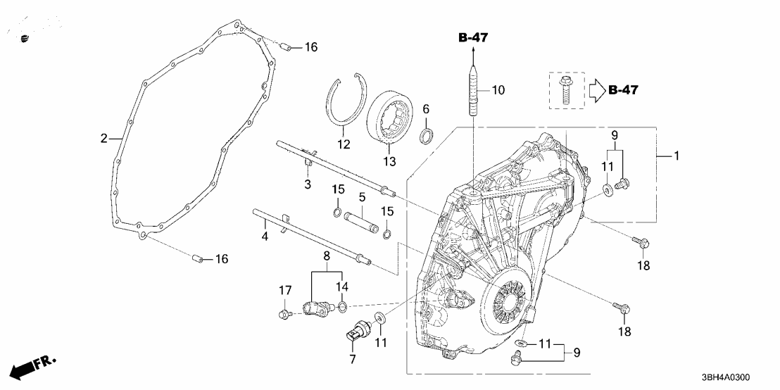 Acura 21230-65J-000 COVER ASSY., L. SIDE 21230-65J-000 Acura COVER ASSY., L. SIDE