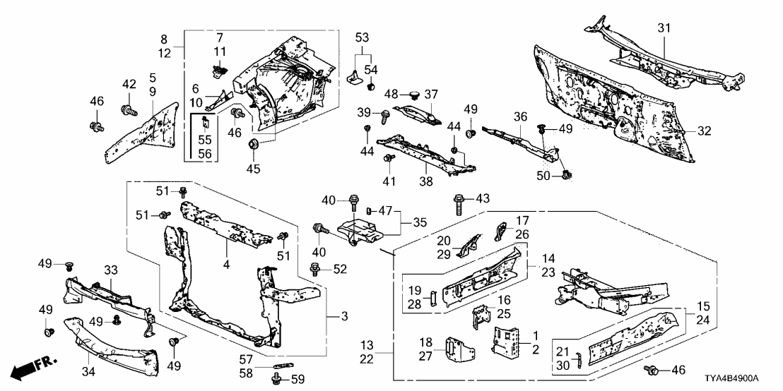 74164-TYA-A01 Acura Shroud, Front (Lower)