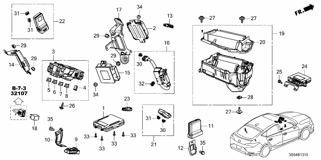 38200-3S5-A21 Acura BOX ASSY., FUSE