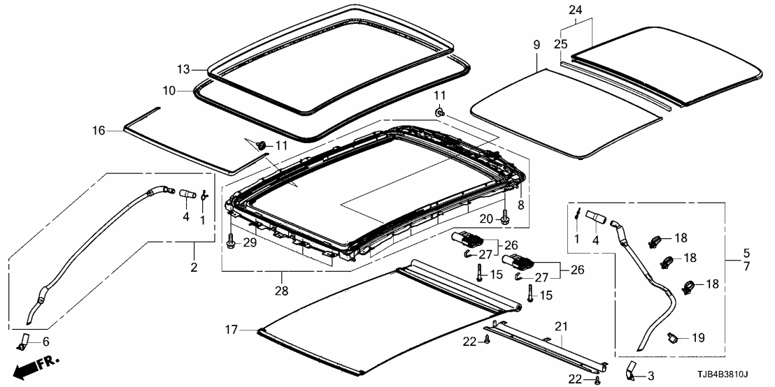 06701-TJB-315 Acura FRAME KIT, SUNROOF