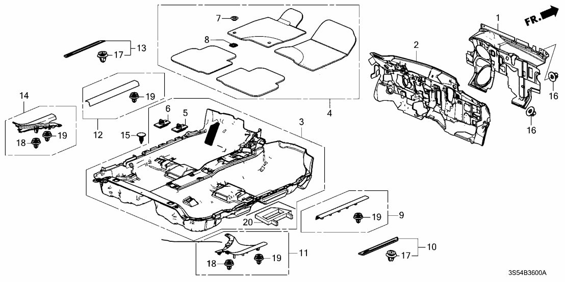 Acura 83650-T20-A00ZA Holder Nh167L 83650-T20-A00ZA Acura Holder Nh167L