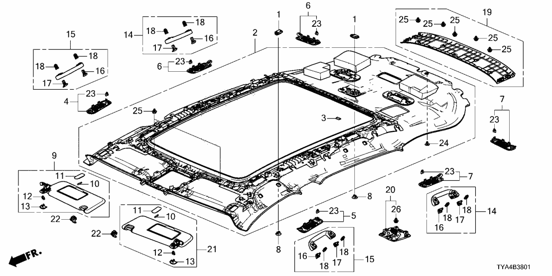 83203-TYA-A51ZC Acura GRILLE A R *NH882L*