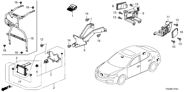 2022 Acura ILX Radar Sub-Assy., Left Diagram for 36936-T3R-A03