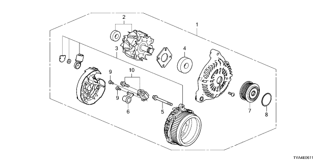 2023 Acura MDX Alternator (Ahga121) Diagram for 31100-61B-A01